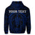 Custom Hawaiian Kakau Honu Arc Polynesian Blue Hoodie - Polynesian Pride