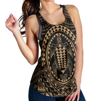 Hawaiian Kakau Honu Arc Polynesian Gold Racerback Tank - AH - Polynesian Pride