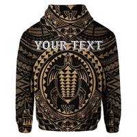 Custom Hawaiian Kakau Honu Arc Polynesian Gold Hoodie - Polynesian Pride