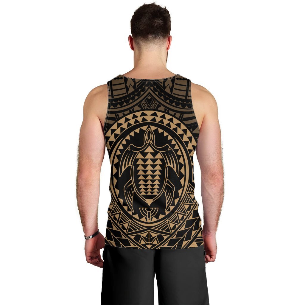Hawaiian Kakau Honu Arc Polynesian Gold Tank Top - AH - Polynesian Pride