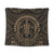 Hawaiian Kakau Honu Arc Polynesian Gold Tapestry - AH Wall Tapestry Black - Polynesian Pride