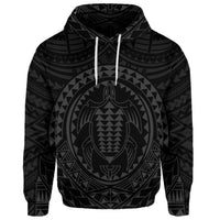 Custom Hawaiian Kakau Honu Arc Polynesian Gray Hoodie - Polynesian Pride