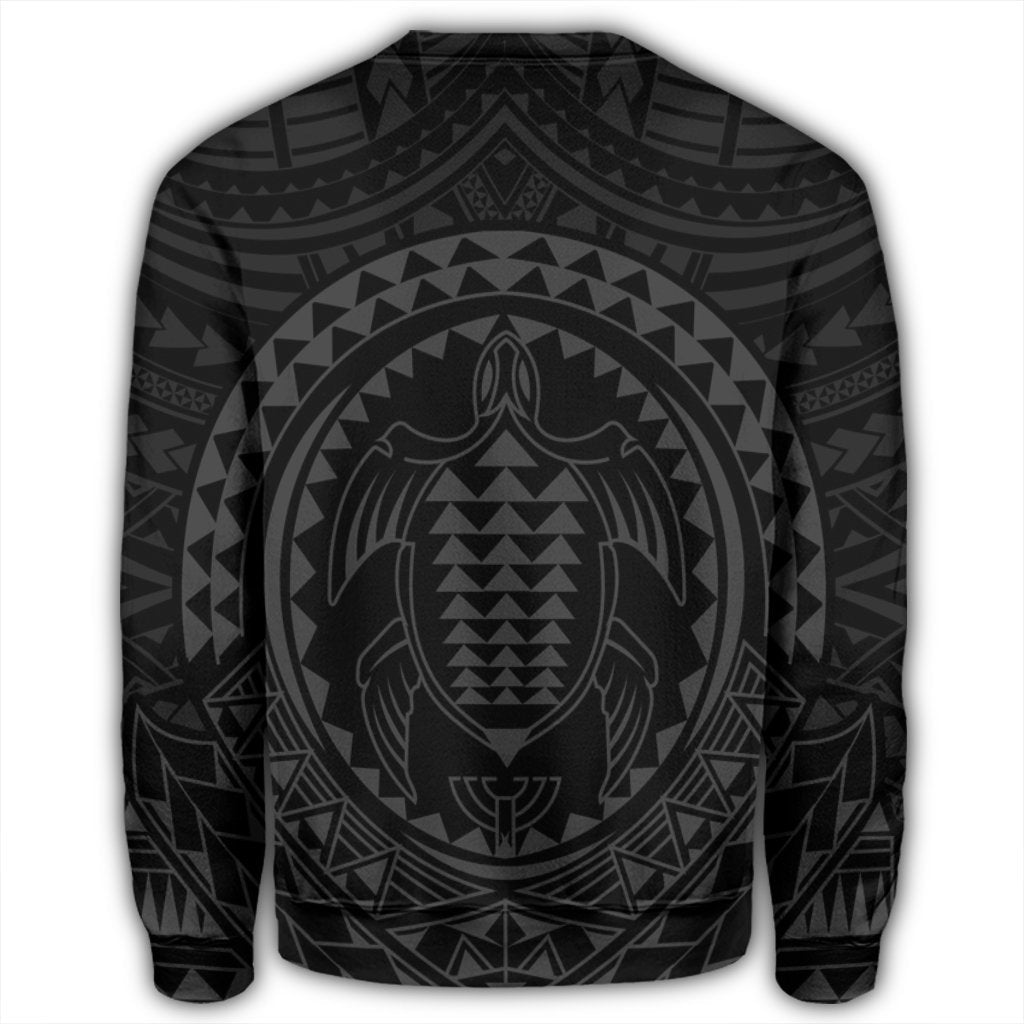 Hawaiian Kakau Honu Arc Polynesian Gray Sweatshirt - AH - Polynesian Pride