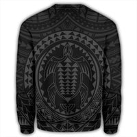 Hawaiian Kakau Honu Arc Polynesian Gray Sweatshirt - AH - Polynesian Pride