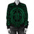 Hawaiian Kakau Honu Arc Polynesian Green Bomber Jacket - AH - Polynesian Pride