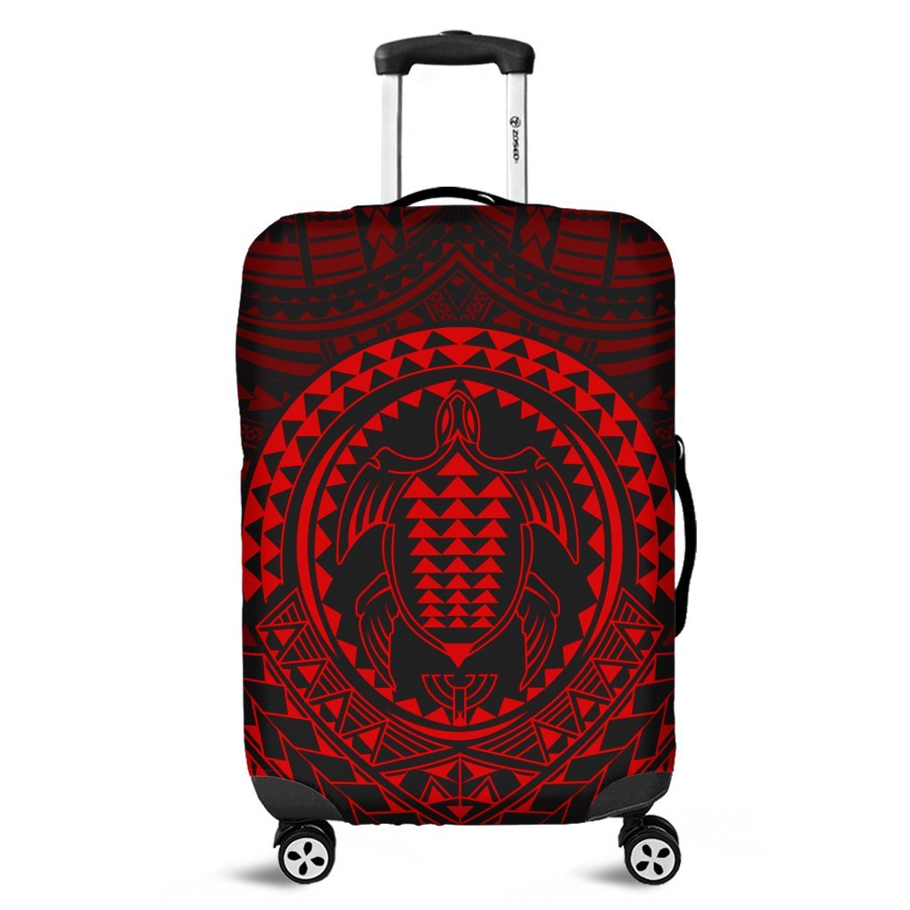 Hawaiian Kakau Honu Arc Polynesian Red Luggage Covers - AH Black - Polynesian Pride