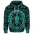 Custom Hawaiian Kakau Honu Arc Polynesian Turquoise Hoodie - Polynesian Pride