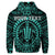 Custom Hawaiian Kakau Honu Arc Polynesian Turquoise Hoodie - Polynesian Pride