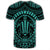 Hawaiian Kakau Honu Arc Polynesian Turquoise T Shirt - Polynesian Pride