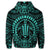 Hawaiian Kakau Honu Arc Polynesian Turquoise Hoodie - Polynesian Pride