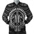 Hawaiian Kakau Honu Arc Polynesian White Bomber Jacket - AH Black Unisex - Polynesian Pride