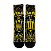 Hawaiian Kakau Honu Arc Polynesian Yellow Crew Socks - AH - Polynesian Pride