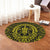 Hawaiian Kakau Honu Arc Polynesian Yellow Round Carpet - AH - Polynesian Pride