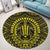 Hawaiian Kakau Honu Arc Polynesian Yellow Round Carpet - AH - Polynesian Pride