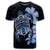 Hawaiian Kanaka Hibiscus Plumeria Mix Polynesian Turtle T Shirt Blue - Polynesian Pride