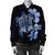 Hawaiian Kanaka Hibiscus Plumeria Mix Polynesian Turtle Bomber Jacket - Blue - AH - Polynesian Pride