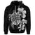 Custom Hawaiian Kanaka Hibiscus Plumeria Mix Polynesian Turtle Hoodie Gray - Polynesian Pride