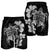 Hawaiian Kanaka Hibiscus Plumeria Mix Polynesian Turtle Men's Shorts - Gray - AH - Polynesian Pride