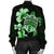 Hawaiian Kanaka Hibiscus Plumeria Mix Polynesian Turtle Bomber Jacket - Green - AH - Polynesian Pride