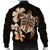 Hawaiian Kanaka Hibiscus Plumeria Mix Polynesian Turtle Bomber Jacket - Orange - AH - Polynesian Pride