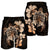 Hawaiian Kanaka Hibiscus Plumeria Mix Polynesian Turtle Men's Shorts - Orange - AH - Polynesian Pride