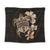 Hawaiian Kanaka Hibiscus Plumeria Mix Polynesian Turtle Tapestry - Orange - AH Wall Tapestry Black - Polynesian Pride