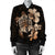 Hawaiian Kanaka Hibiscus Plumeria Mix Polynesian Turtle Bomber Jacket - Orange - AH - Polynesian Pride