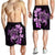 Hawaiian Kanaka Hibiscus Plumeria Mix Polynesian Turtle Men's Shorts - Pink - AH - Polynesian Pride