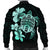 Hawaiian Kanaka Hibiscus Plumeria Mix Polynesian Turtle Bomber Jacket - Turquoise - AH - Polynesian Pride