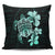 Hawaiian Kanaka Hibiscus Plumeria Mix Polynesian Turtle Pillow Covers - Turquoise - AH Pillow Covers Black - Polynesian Pride