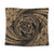 Hawaiian Kanaka Honu Hibiscus Tornando Polynesian Gold Tapestry - AH Wall Tapestry Black - Polynesian Pride