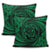 Hawaiian Kanaka Honu Hibiscus Tornando Polynesian Green Pillow Covers - AH - Polynesian Pride