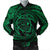 Hawaiian Kanaka Honu Hibiscus Tornando Polynesian Green Bomber Jacket - AH Black Unisex - Polynesian Pride