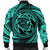 Hawaiian Kanaka Honu Hibiscus Tornando Polynesian Turquoise Bomber Jacket - AH - Polynesian Pride