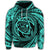 Hawaiian Kanaka Honu Hibiscus Tornando Polynesian Turquoise Hoodie - Polynesian Pride