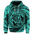 Custom Hawaiian Kanaka Honu Hibiscus Tornando Polynesian Turquoise Hoodie - Polynesian Pride