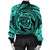 Hawaiian Kanaka Honu Hibiscus Tornando Polynesian Turquoise Bomber Jacket - AH - Polynesian Pride