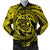 Hawaiian Kanaka Honu Hibiscus Tornando Polynesian Yellow Bomber Jacket - AH Black Unisex - Polynesian Pride