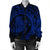 Hawaiian Kanaka Honu Map Hibiscus Globular Polynesian Blue Bomber Jacket - AH - Polynesian Pride