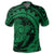 Hawaiian Kanaka Honu Map Hibiscus Globular Polynesian Green Polo Shirt - Polynesian Pride