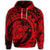 Hawaiian Kanaka Honu Map Hibiscus Globular Polynesian Red Hoodie - Polynesian Pride