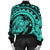 Hawaiian Kanaka Honu Map Hibiscus Globular Polynesian Turquoise Bomber Jacket - AH - Polynesian Pride