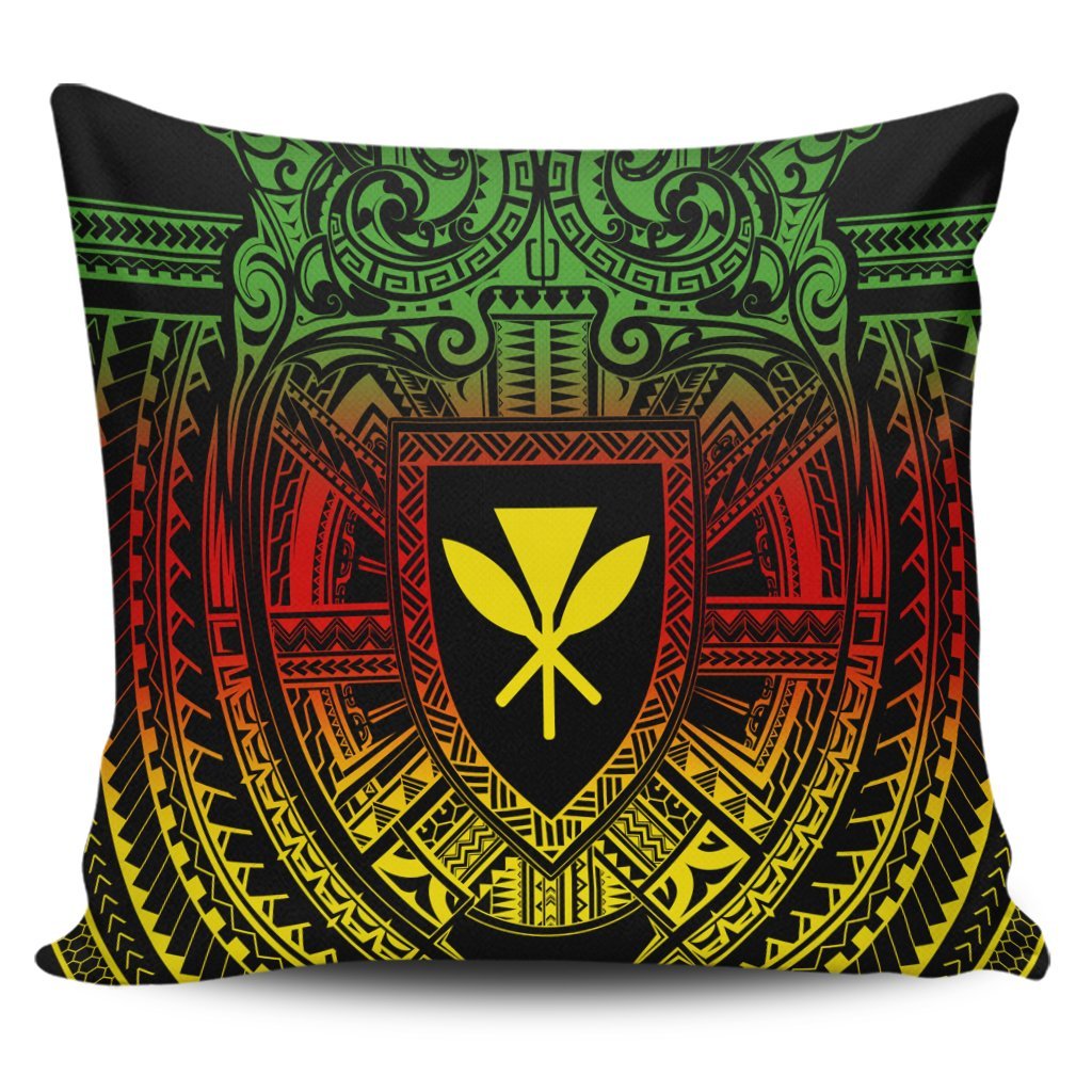 Hawaiian Kanaka Maoli Center Polynesian Pillow Covers - AH Pillow Covers Black - Polynesian Pride