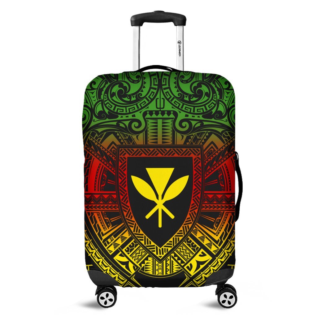 Hawaiian Kanaka Maoli Center Polynesian Luggage Covers - AH Black - Polynesian Pride