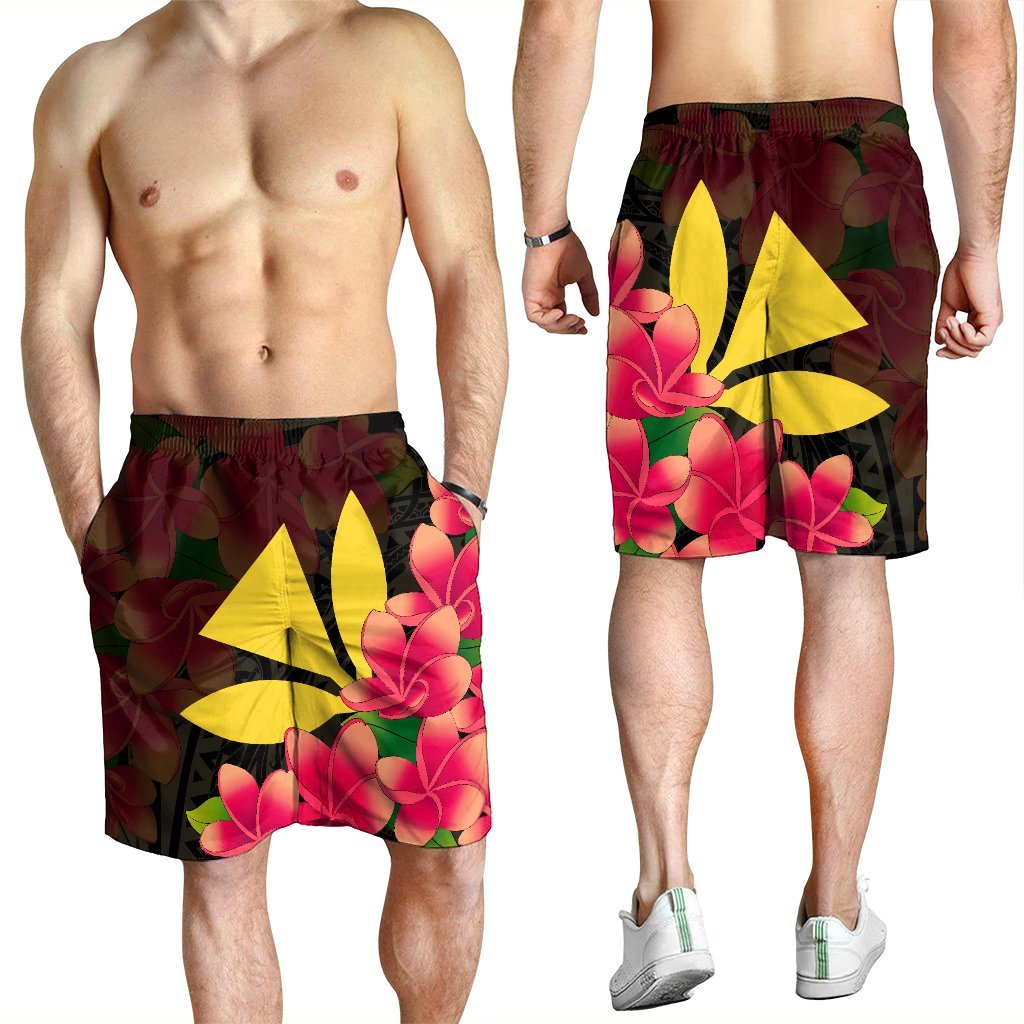 Hawaiian Kanaka Plumeria Polynesian Men's Shorts - AH - Polynesian Pride