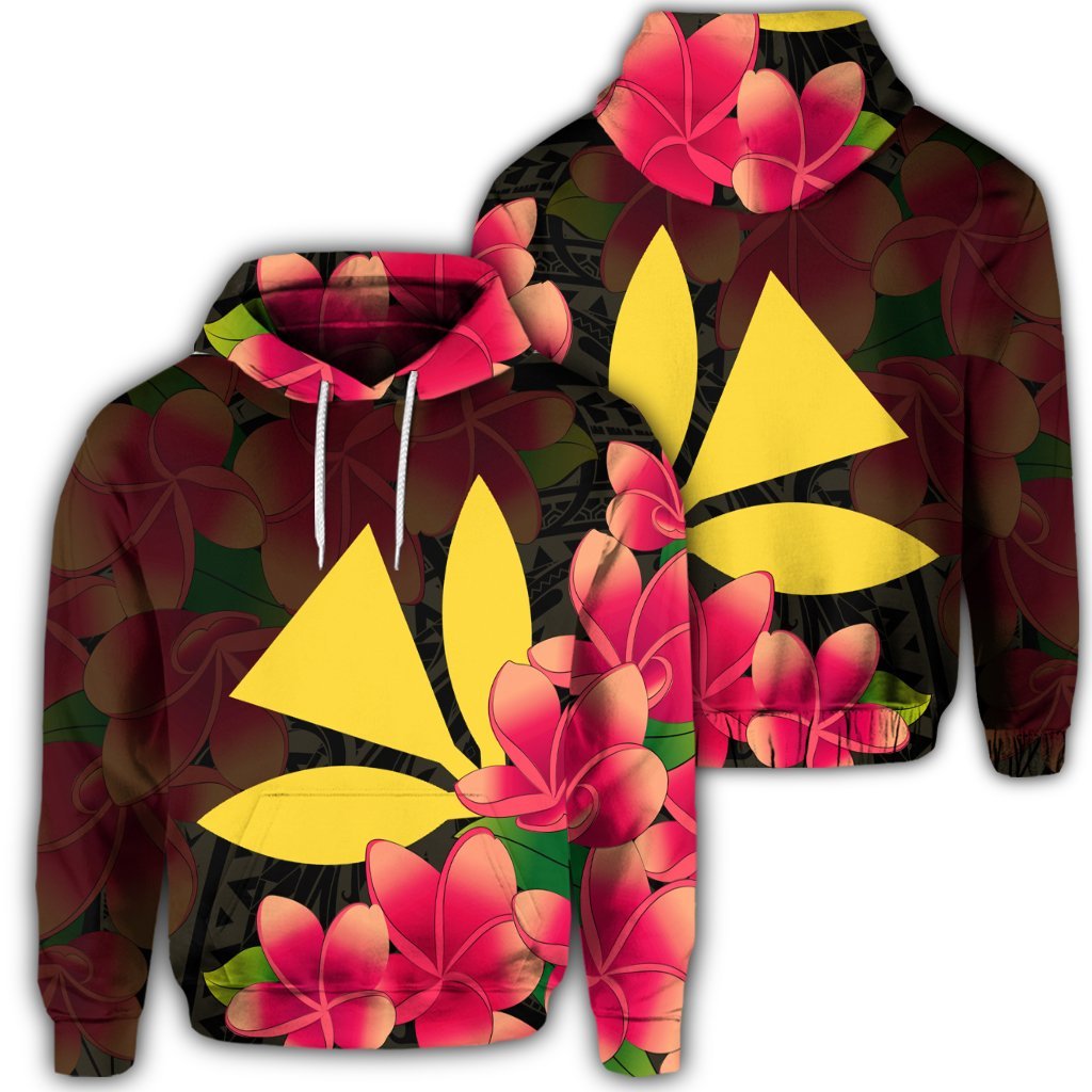 Hawaiian Kanaka Plumeria Polynesian Hoodie Unisex Art - Polynesian Pride