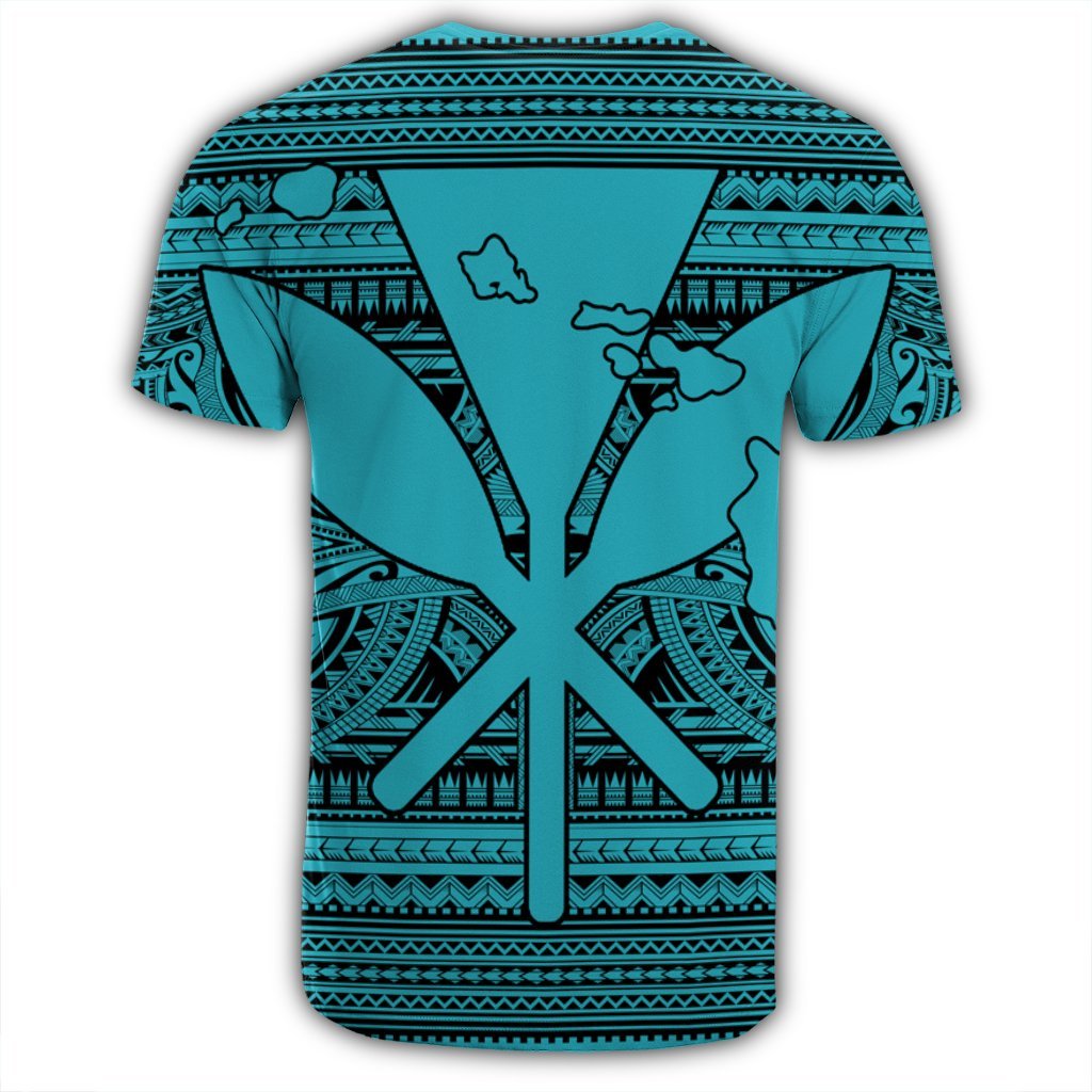Hawaiian Kanaka Polynesian Tribal T Shirt Reggae Color Blue - Polynesian Pride