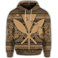 Hawaiian Kanaka Polynesian Hoodie Tribal Reggae Color Gold - Polynesian Pride
