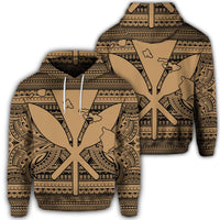 Hawaiian Kanaka Polynesian Hoodie Tribal Reggae Color Gold Unisex Art - Polynesian Pride