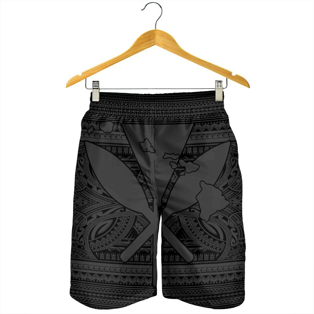 Hawaiian Kanaka Polynesian Tribal Men's Shorts Reggae Color Gray AH - Polynesian Pride
